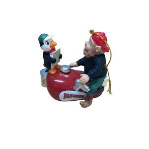 Harley-Davidson Elf & Penguin Air Compressor Christmas Ornament 3in